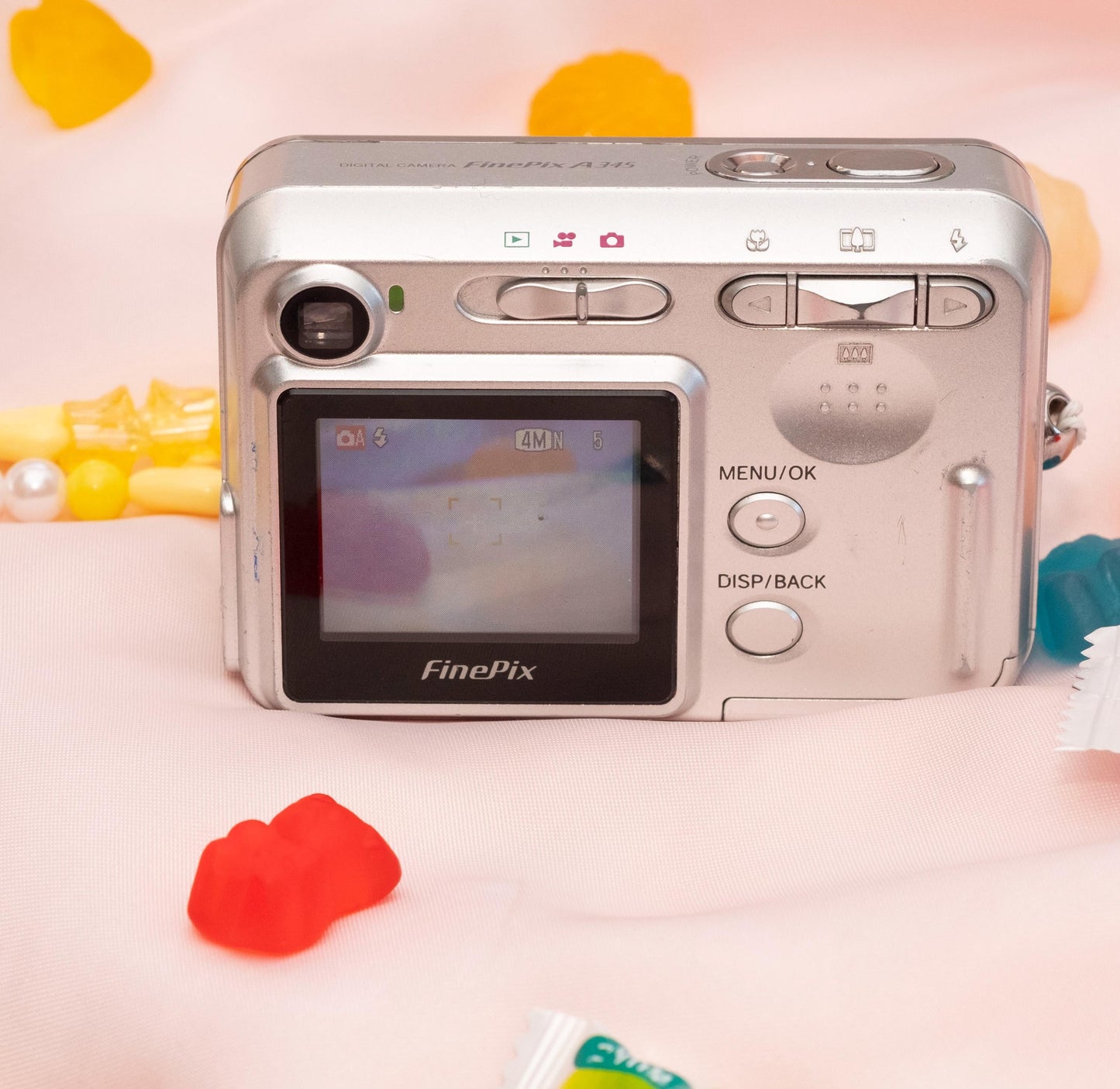 Geniune Cute Y2k Aesthetic Fujifilm Finepix A345 hand decorated digital camera PreOwned
