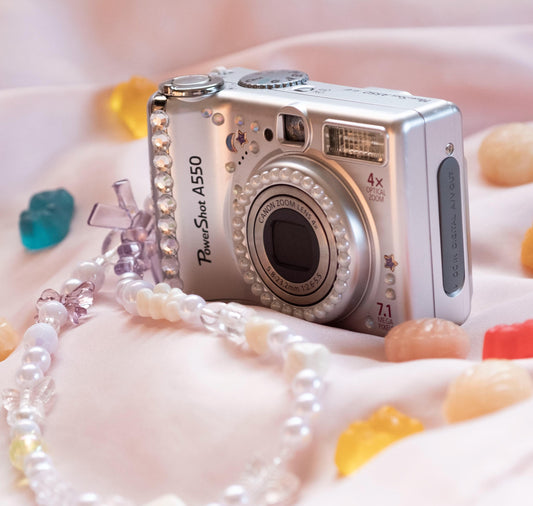 Geniune CANON powershot A550 Cute Y2k Aesthetic Hand Decorated Vintage Digicam PreOwned