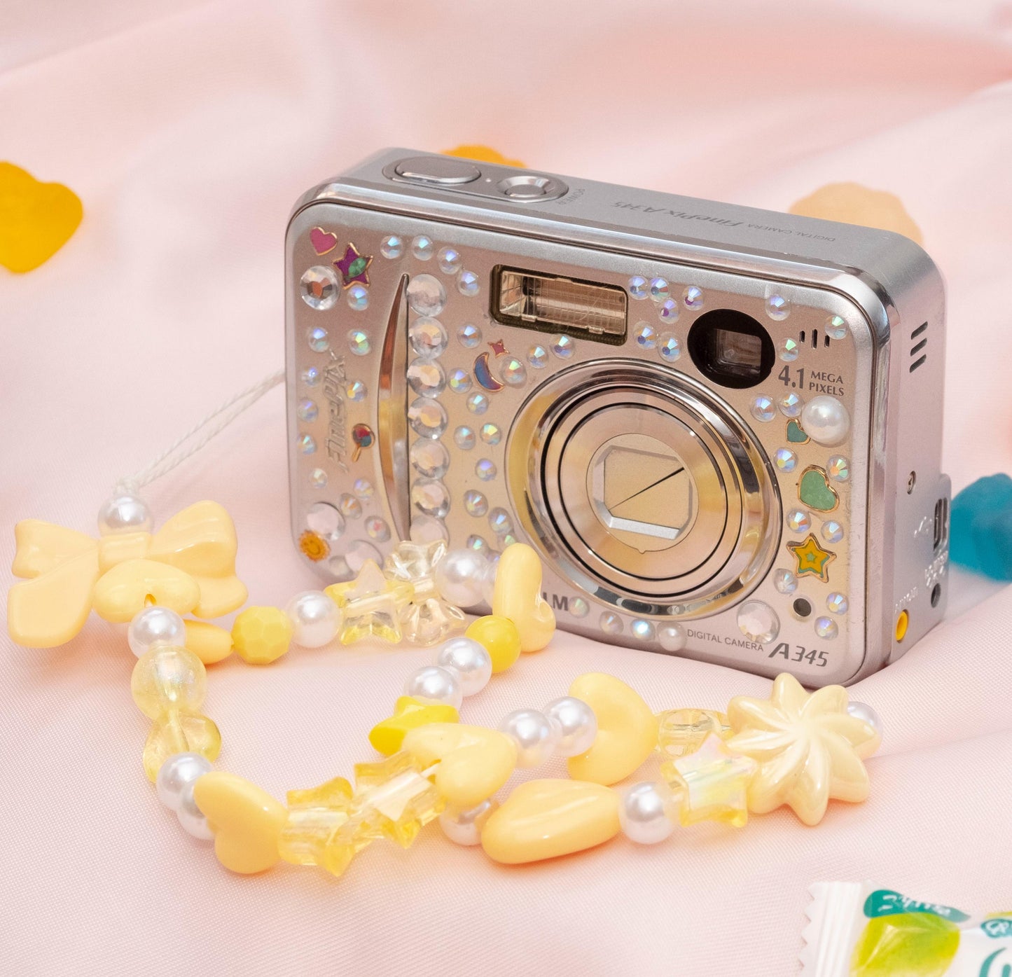 Geniune Cute Y2k Aesthetic Fujifilm Finepix A345 hand decorated digital camera PreOwned