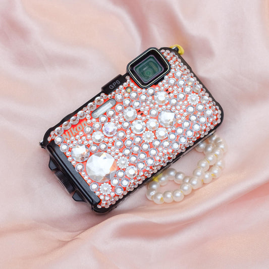 Geniune Cute y2k aesthetic digicam Nikon Coolpix AW 100 waterproof camera with beaded strap PreOwned