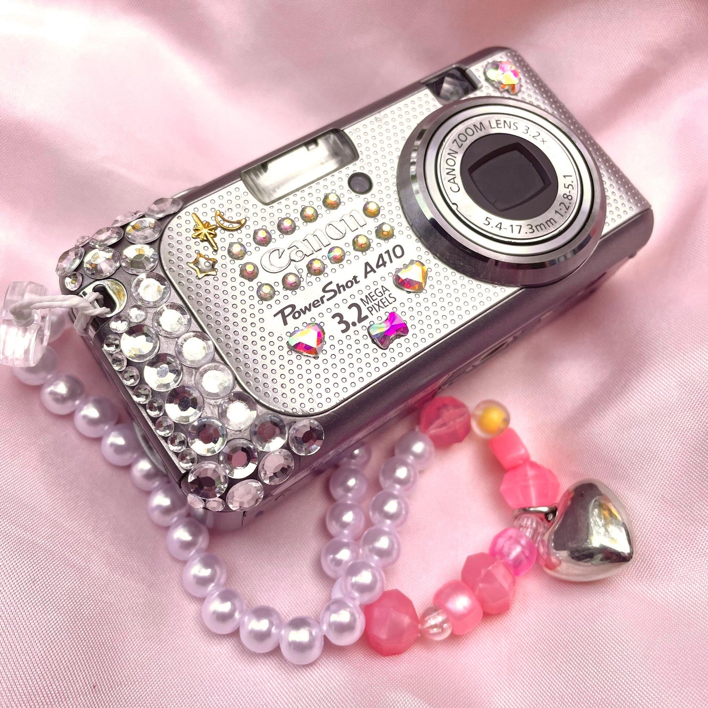 Geniune Canon Poweshot A410 Cute Y2k Aesthetic decorated digital camera, has flaw! READ DESCRIPTION PreOwned